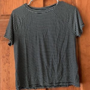 Black, White, Striped Shirt, American Eagle